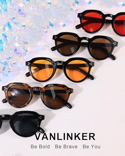 VANLINKER Small Round Hexagon Sunglasses for Men Women Retro Vintage Circle Shades VL98843