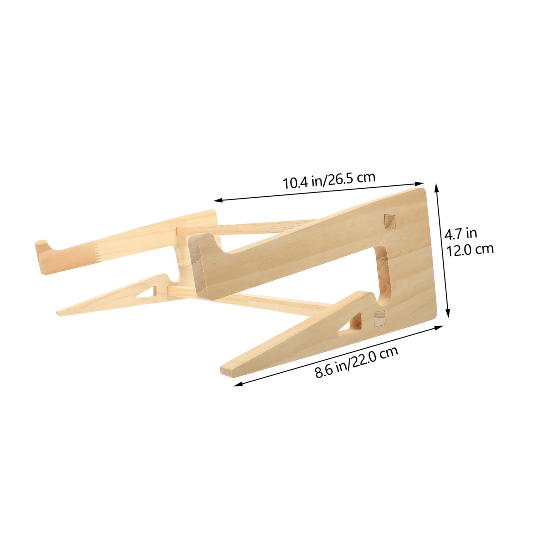 4 Pezzi Supporto per Laptop in Legno Massello Rialzato Ergonomico per Scrivania Stand Portatile Antiscivolo per Notebook e Tastiera Design Salvaspazio per e Casa