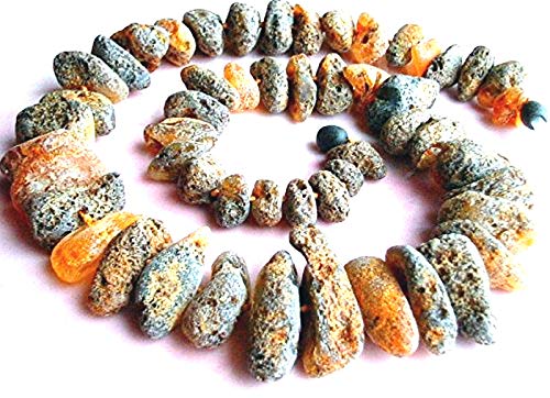 AMBERMILANA Natural RAW Unpolished Baltic Amber Necklace/Healing Amber Necklace/Large Amber Necklace