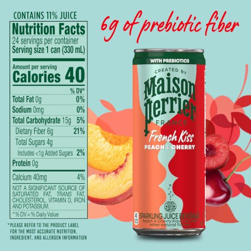 Maison Perrier French Kiss Sweetened Sparkling Water, Peach & Cherry - image 5