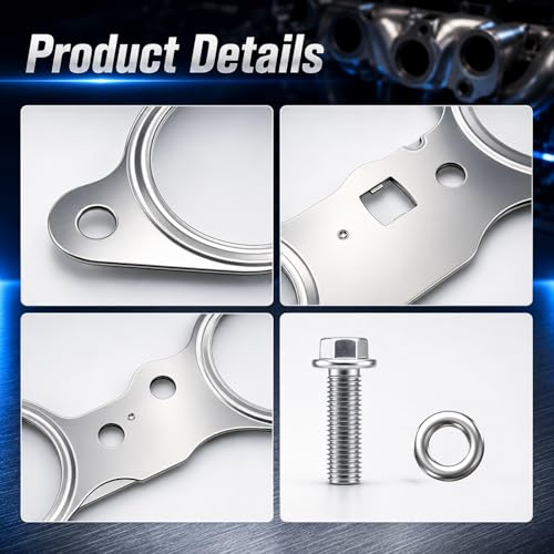 Image of FUSCH MLS Exhaust Manifold Header Gasket with Bolts Kit Compatible with Chevy Silverado Suburban Tahoe /GMC Sierra Yukon /Cadillac CTS Escalade /LS Series Engines 2000-2014 Replace# 12617944 12600530