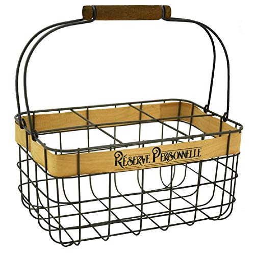 AubryGaspard - Botellero de metal y madera (6 botellas) Cover