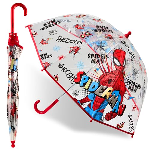 Marvel Guarda-chuva transparente do Homem-Aranha para crian&ccedil;as - Guarda-chuva transparente...