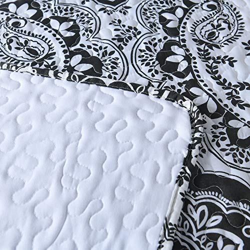 Boryard 3-Piece Full Queen Quilt Set, Lightweight Soft Full Size Quilt Bedspread Coverlet (90X90 Inches) Bedding Set With 2 Pillow Shams (20X26 Inches), Paisley Print #TOP6