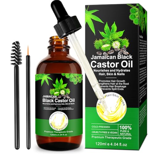 IFUDOIT Organic Jamaican Black Castor Oil for Hair Growth 4.04 Fl Oz, Great for Hair, Face, Skin Care, Body Massage, Aromatherapy, Boost Growth, Nourishes The Scalp, Improve Blood Circulation