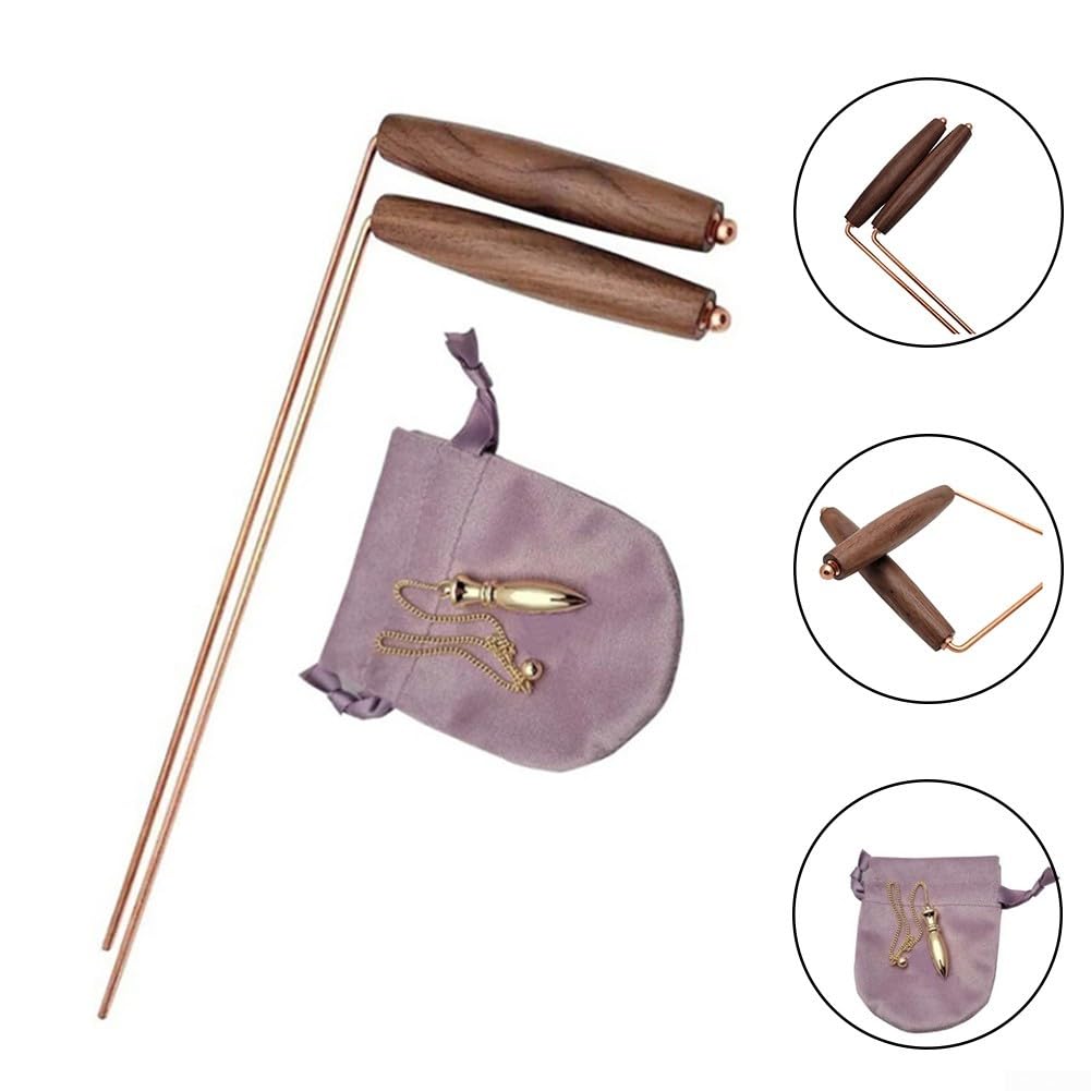 ReachMall 1 paire de baguettes de détection de métaux en cuivre pur, baguettes de détection de cuivre pur, baguettes de détection de cuivre portables, Instruments de mesure pour détection de métaux