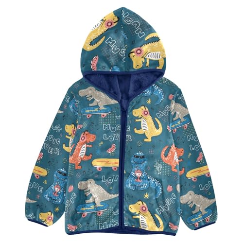 Image of Boys Fleece Jacket Hooded Autumn Winter Long Sleeve Thick Warm Outerwear;3-10 Years Kids Cute Fuzzy Jacket