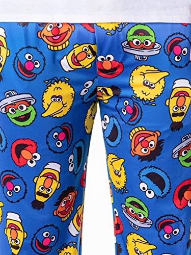 Sesame Street Men's Allover Character Head Adult Lounge Pajama Pants3