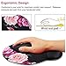 iLeadon Mouse Pad Wrist Support, Ergonomic Mouse Pad with Wrist Rest, Non-Slip Rubber Base Memory Foam Mousepad for Home Office Computer, Laptop, Easy Typing & Pain Relief, Adorable Peony Flower