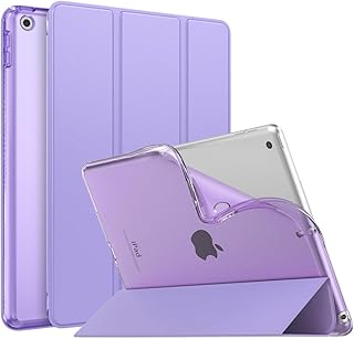 MoKo Case for iPad 10.2 iPad 9th Generation 2021/ iPad 8th Generation 2020/ iPad 7th Gen 2019, Soft Frosted Back Cover Slim Shell Case with Stand for iPad 10.2 inch,Auto Wake/Sleep, Lilac