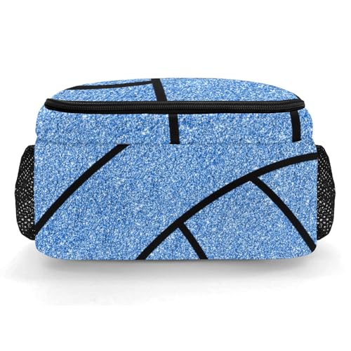 Blue Volleyball Large Capacity Shoulders Bag Daypacks for College Travel Work Hiking3