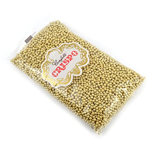 1 kg de dragées sphériques or cristal idéal pour décorer vos gâteaux, pâtisseries, biscuits DESSEDRT et desserts