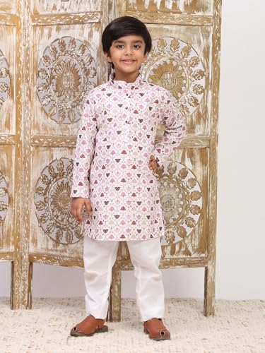 Image of Pro-Ethic Style Developer Boys Heavy Cotton Printed Kurta and Pajama Set for Kid's Ethnic Wear (S-280)