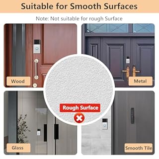 No-Drill Doorbell Mount for Video Doorbell, Strong Adhesive Doorbell Mounting Plate Holder Bracket Accessories for Apartment Rentals Office