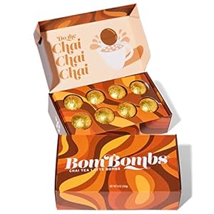 Bombombs, Chai Tea Latte Bomb Gift Set, Includes 8 Single Serving Chocolate Chai Tea Latte Bombs. Black Tea, Vanilla…