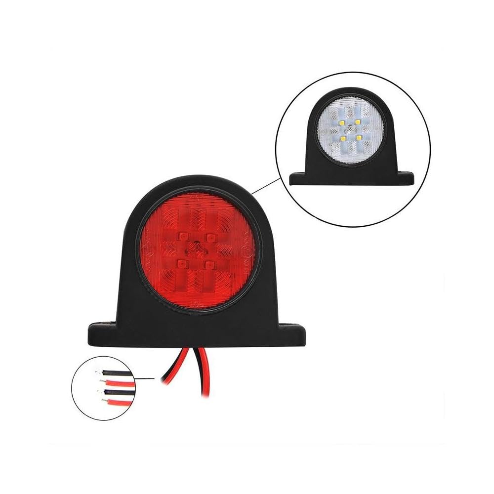 APT Juego de 2 luces de gálibo rojo/blanco, 68 x 62 mm, con 8 ledes SMD para una conducción segura