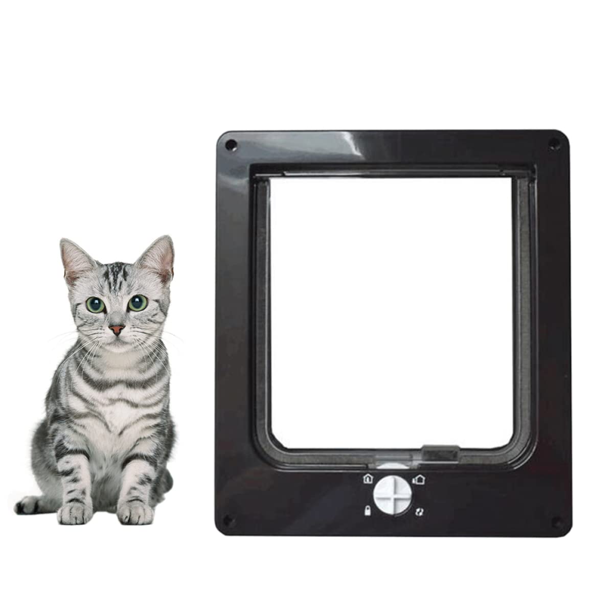 Trou à Chat Rotatif Contrôlable Porte D’entrée et Sortie Noir Abs