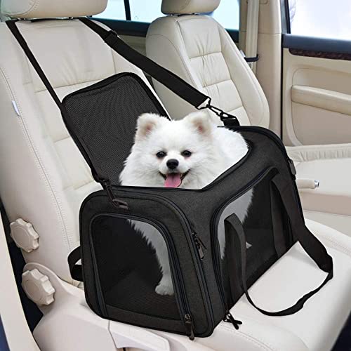 Image of PETANGEL Airline Approved Cat Carriers Small Medium Dog Carrier Pet Carrier for Large Cats Dogs Puppies, Medium Dog Carrier Soft Sided, Collapsible Travel Puppy Carrier - (Size: L, Black)