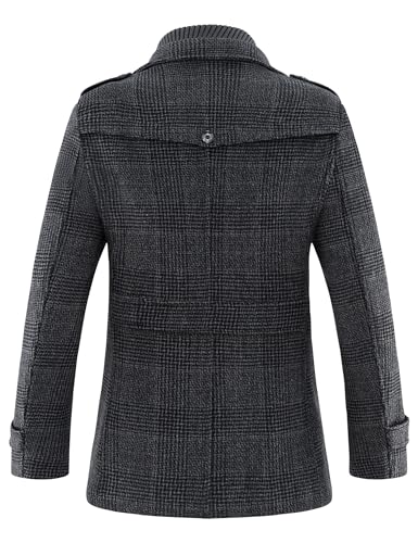 Image of APTRO Men's Pea Coat Wool Jacket Windbreaker Single Breasted Winter Coat