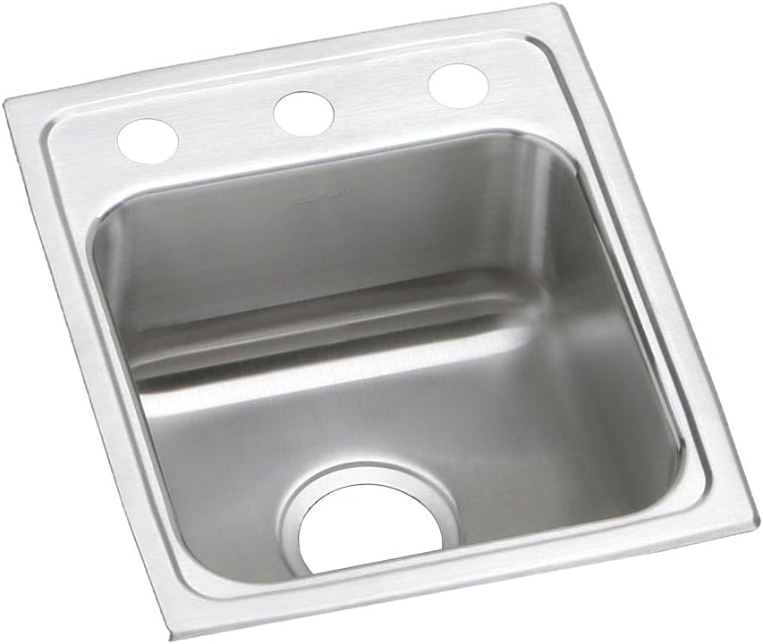 Elkay LRAD1517401 18 Gauge Stainless Steel 15" x 17.5" x 4" Single Bowl Top Mount Kitchen Sink 1 Hole