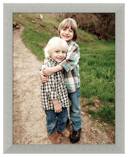 Amanti Art Picture Frame 11x14 Photo Frame, Silver Leaf Wood Framing for your Wedding Photos, Family Pictures, Diploma, Certificate, Kids Art Gift for Mom or Poster Wall Decor