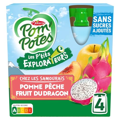 POM'POTES – Compotes Sans Sucres Ajoutés Pomme, Pêche & Fruit