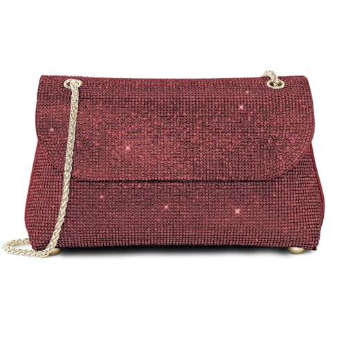 CurvChic Clutch Purses for Women Crossbody Purse Rhinestone Evening Bag Wedding Cocktail Party Shoulder Bags