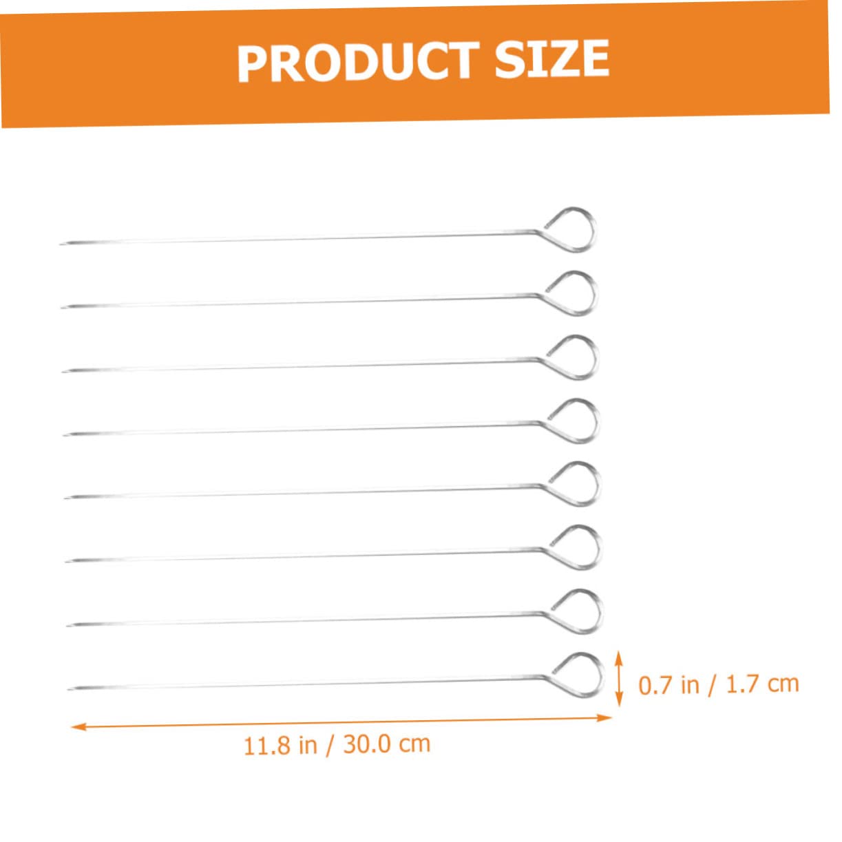 GANAZONO 8Pcs Stainless Steel Skewers for Grilling Bbq Accessories for Meat Seafood Vegetables for Camping Backyard Bbqs Outdoor Gatherings