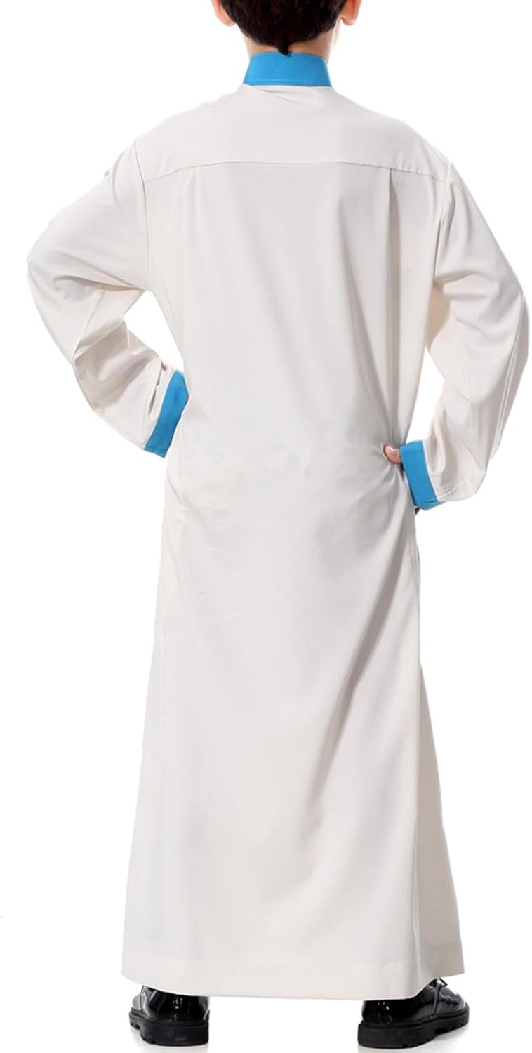 Muslim Thobe for Boys Long Sleeve Kaftan Ramadan Muslim Long Dress Kids Islamic Arabic Kaftan Ramadan 𝐑obe Eid Outfits