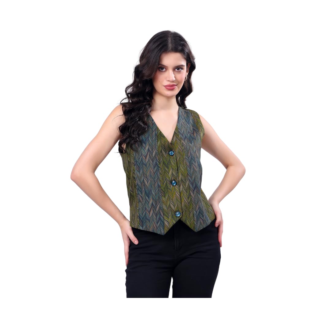 haryana hoops Multicolor V-Neck Woolen Waistcoat-picture-42