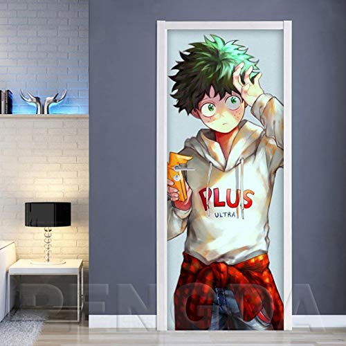 CGDGRA 3D Türaufkleber Selbstklebend Anime-Charaktere 90X200cm Türtapete Wandbild Selbstklebend Art Decals Haus Dekoration Türfolie Türposter Fototapete PVC Wasserdicht Abnehmbar Cover