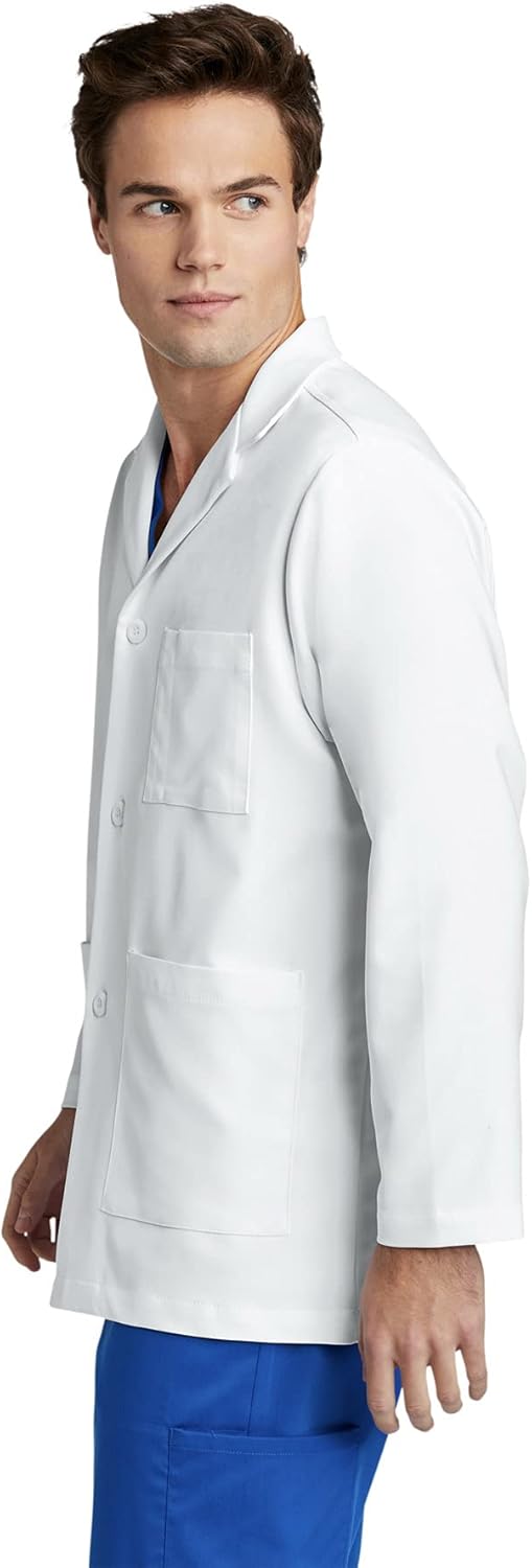 Custom Embroidered Mens Medical Laboratory Coats - Add Your Name or Text - Long Sleeve 3-Pocket Consultation Coats