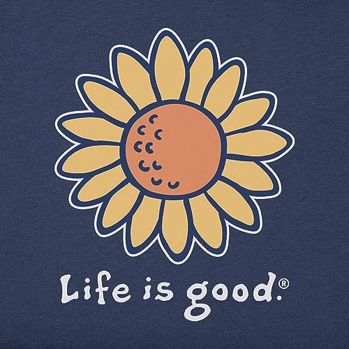 Life is Good Women's Sunflower Vintage Crusher Tee, Darkest Blue2