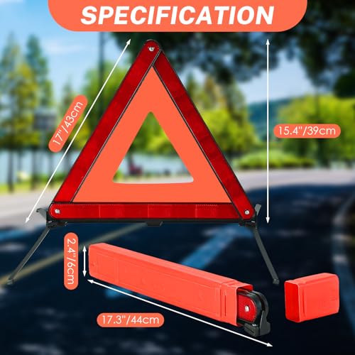 Image of NATGAI 3 Pack Emergency Warning Triangles Kit with Storage Case
