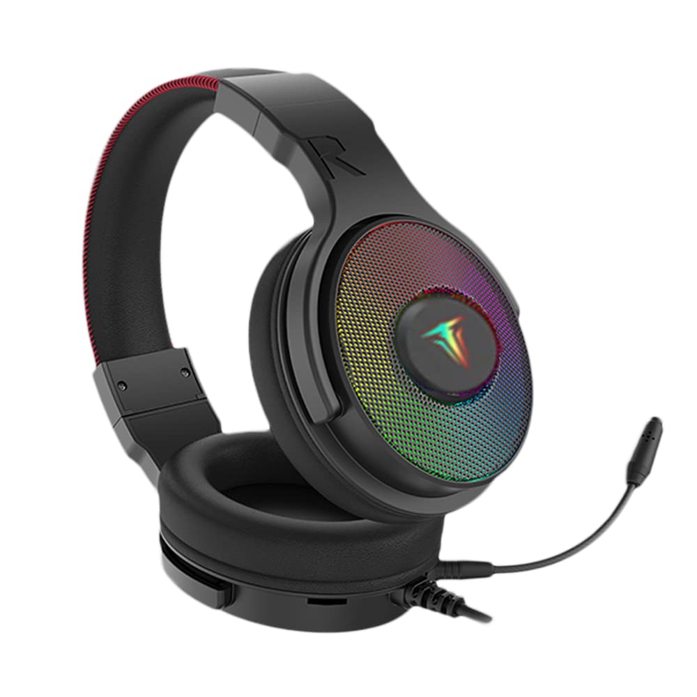 BERSERKER Casque Gaming USB 7.1, Microphone Détachable, Haut-parleurs 50 mm, Câble 2,1 m, Noir