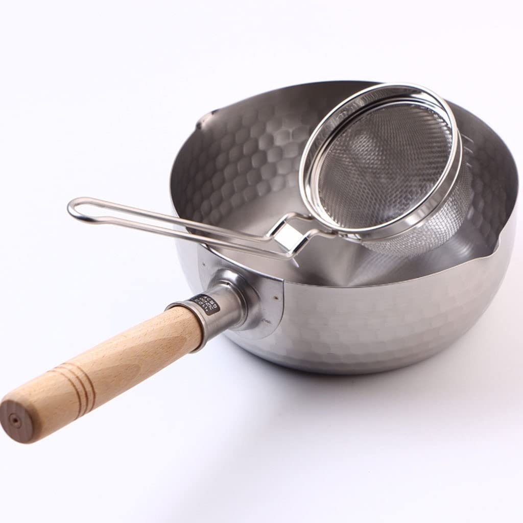 Espumadera de Cocina Colador de Pasta Filtro de colador de Acero Inoxidable de Malla Fina Cuchara Herramienta de Filtro de Cocina Diámetro 3.6 Pulgadas (Color Plateado) Cuchara Coladora
