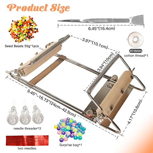 Hobbyworker The Third Generation Beading Loom Kit With Seed Beads, Bead Needle,Beading Thread,Needle Threader,Bead Scoop And Instruction Manual,Bead Looms For Adult Jewelry Beading Supplies #TOP1