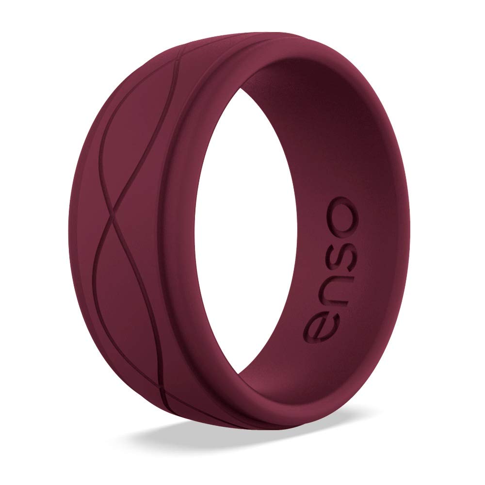 Enso Rings Men’s Infinity Silicone Ring – Hypoallergenic Wedding Band for Men – Comfortable Band for Active Lifestyle – 9mm Wide, 2.25mm Thick