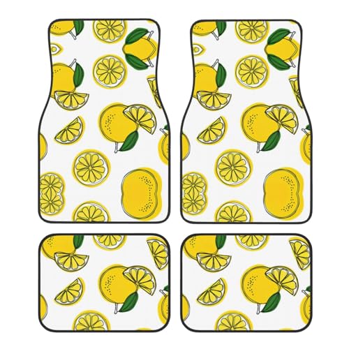 Tapis de voiture universels motif citron et fruits pour camionnette et auto