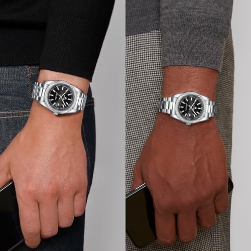 Image of LN LENQIN Mens Watches Waterproof Stainless Steel Watch for Men Analog Quartz Fashion Business Designer Wristwatch