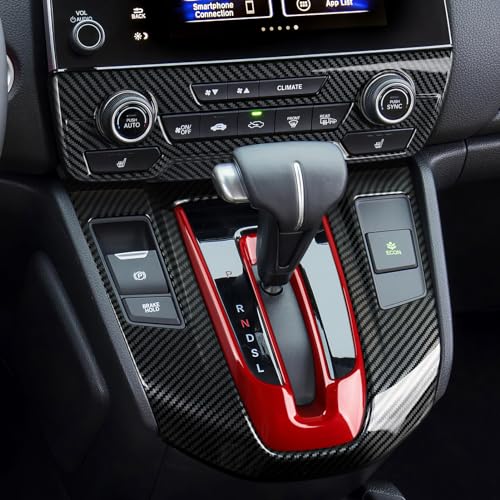 Image of Air Conditioning Knob Climate Control Panel Decal for Honda CR-V 2017-2022 Accessories CRV ABS Carbon Fiber Stickers for EX EX-L Touring (Not for LX)