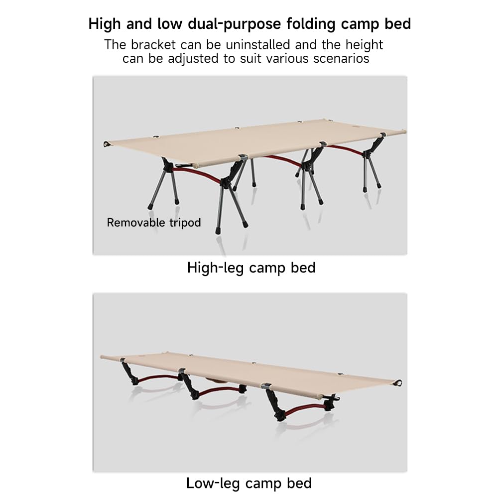 Cama Camping, Cama Plegable Camping, Cómoda para Adultos y Niños. 2 Alturas Ajustables Portátil Fuerte y Resistente Cunas para Acampar, Playa, Viajes, Escalada, Oficina, soporta hasta 150 kg