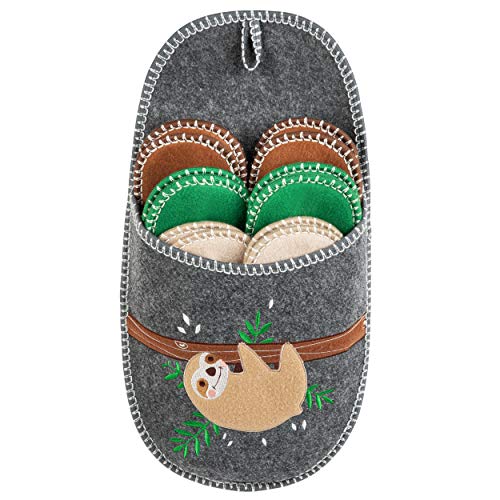 ONVAYA® Paresse - Ensemble de 6 Pantoufles d'invité en ABS et Feutre | Semelle antidérapante | Taille 36-45