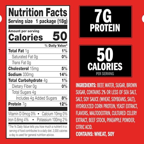Jack Link's Beef Jerky, Original, Multipack Bags – Flavorful Meat Snacks for Lunches, Ready to Eat, Individual Packs - 7g of Protein, Made with 100% Beef – 0.625 oz (Pack of 20) - Image 3