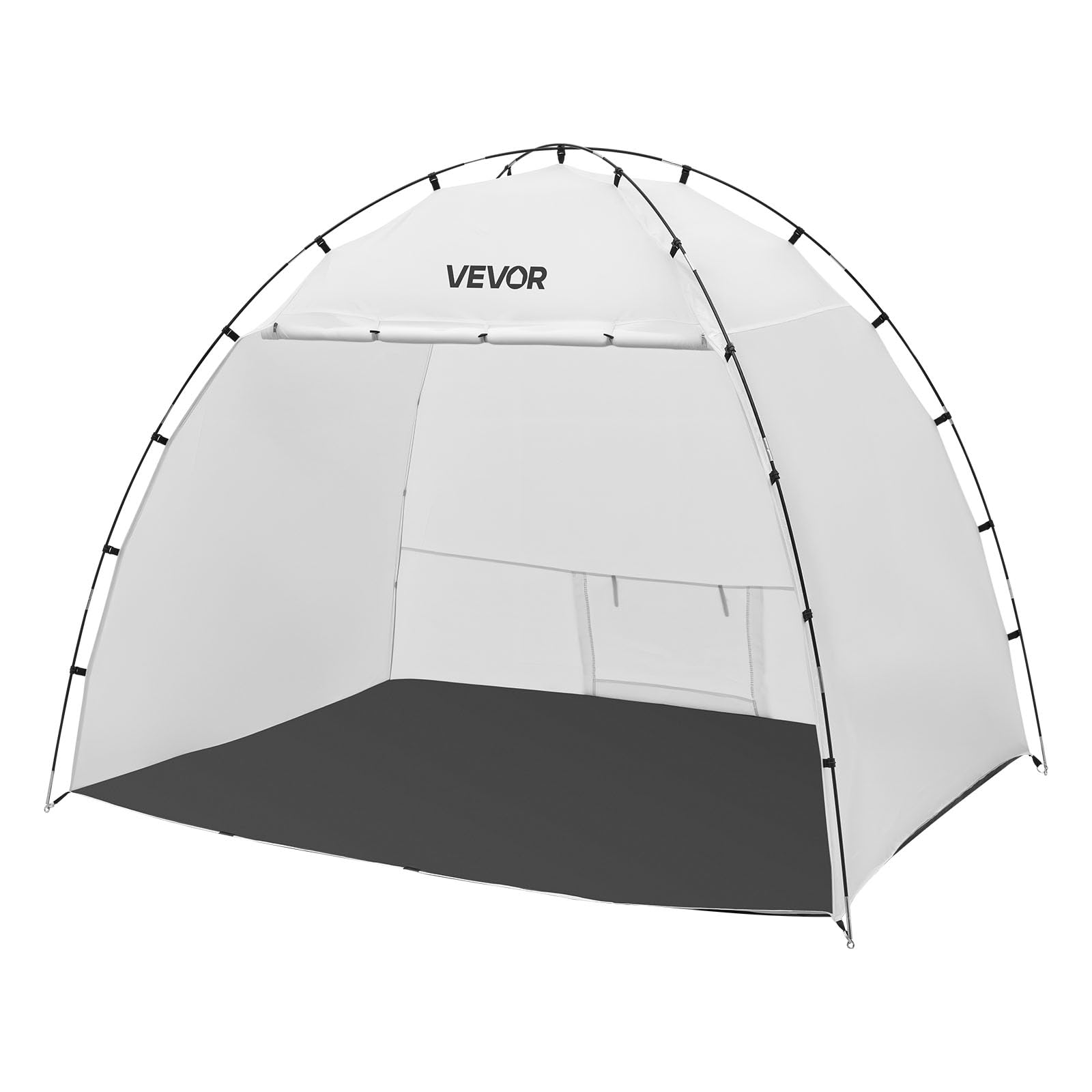 VEVOR Cabina de Pintura Portátil, Área de Trabajo de 233 x 172 x 190 cm, Impermeable, con Suelo Integrado y Puerta Enrollable para Armarios, Sillas y Mesas, para Proyectos Fluidos, Color Blanco