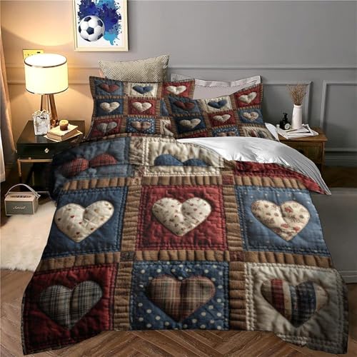 Housse de couette imprimé 3D motif cœur super douce