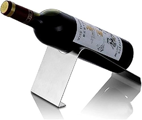 Miniatura 2 de CdyBox Estante de vino de acero inoxidable Soporte de botella de vino individual Exhibición (Plata)