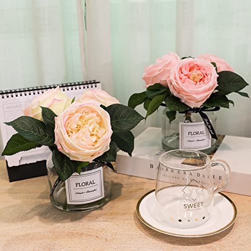 Lenyee Artificial Flowers In Vase Peonies - Touch Like Real Centerpieces For Tables Indoor Plants Farmhouse Bathroom Decor Home Decorations For Living Room Flores Dining Peony Fake Silk Flower Bulk #TOP5