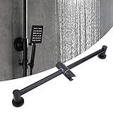 Aolidsive Duschgleitstange aus Mattschwarzem Aluminium, Höhenverstellbarer, Bohrfreier Duschstangenhalter für Handbrause, Platzsparend und Einfache Befestigung für Badezimmer