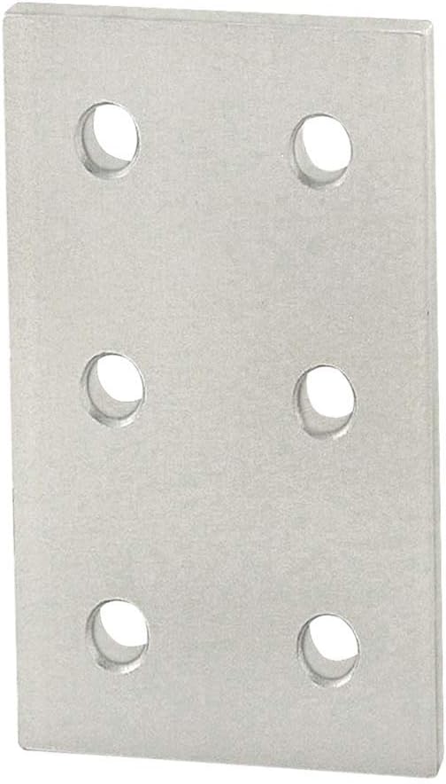 8020, 25-4166, 25 Series, Aluminum 6 Hole Flat Rectangular Plate Straight Mounting Connector for 80/20 T Slot Extruded Aluminum Extrusion (Clear Anodize, 10)